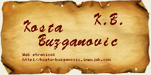 Kosta Buzganović vizit kartica